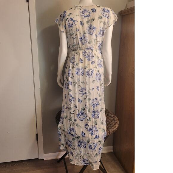 Lily Rose Blue Floral Hi Low Dress Sz S Cottagecore Fairy Garden Romantic - Picture 5 of 11
